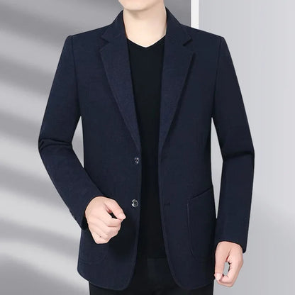Blazer Men's Business Gentleman Wedding Fashionable Solid Color Best Man, Slimming and Casual Middle-aged and Elderly Blazer