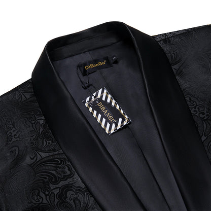 Men's Black Paisley Suits Blazer Jacket Fashion Business Banquet Wedding Party Dress Floral Red Suit Coat Men Clothing