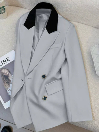 Women's Blazers Spring Autumn New Korean Fashion Long Sleeves Versatile Office Blazer Coats Casual Loose Street Trends Blazers