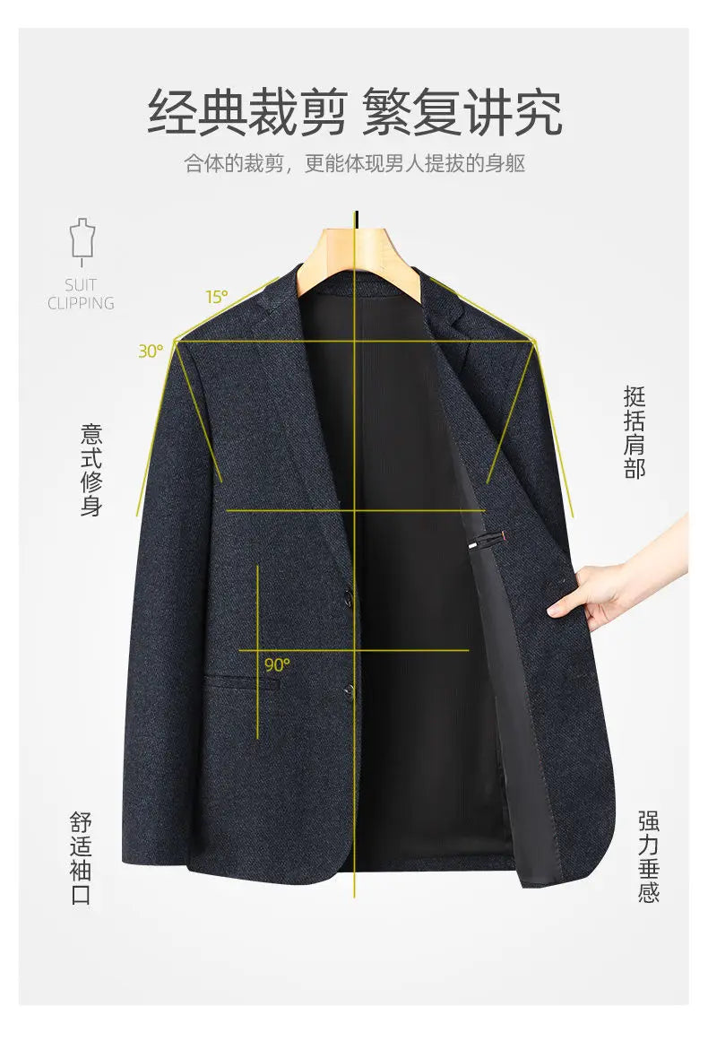 Men's Business Casual Blazer men Fabric Single-Breasted Suit Jacket for Office Daily Wear man Sport Coat  for Work Meetings
