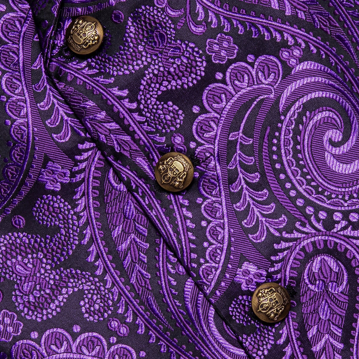 Men's Paisley Waistcoat Vest with Tie Hanky Cufflinks Set for Wedding and Banquet