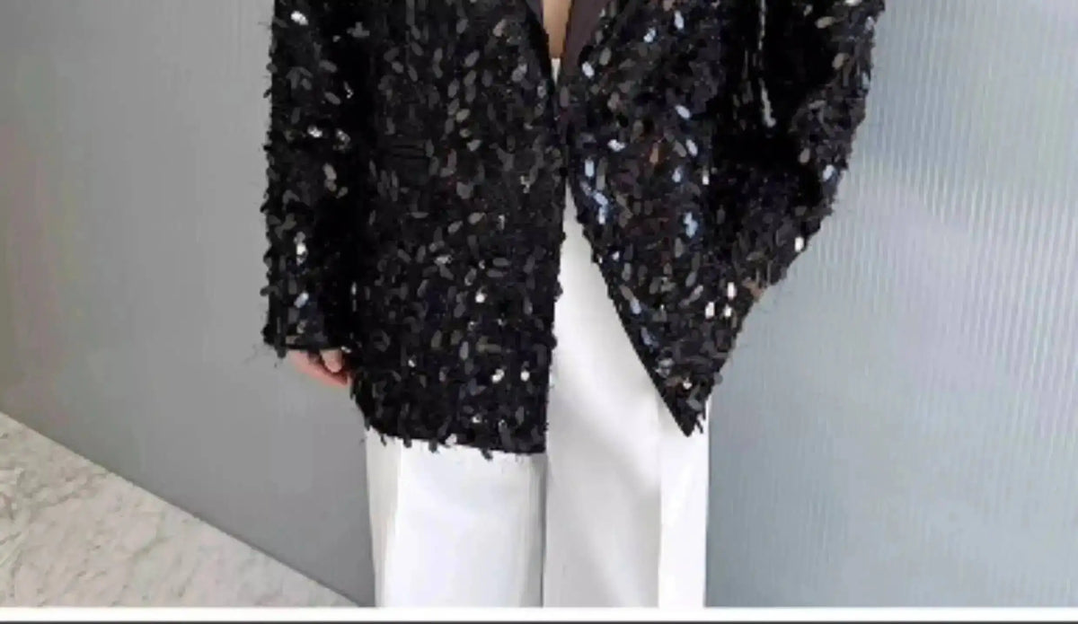 Design Patchwork Burr Original Casual Shoulder Pad Sequin Blazer Coat Men's 2025 Autumn Fashion Temperament Jacket JY7384