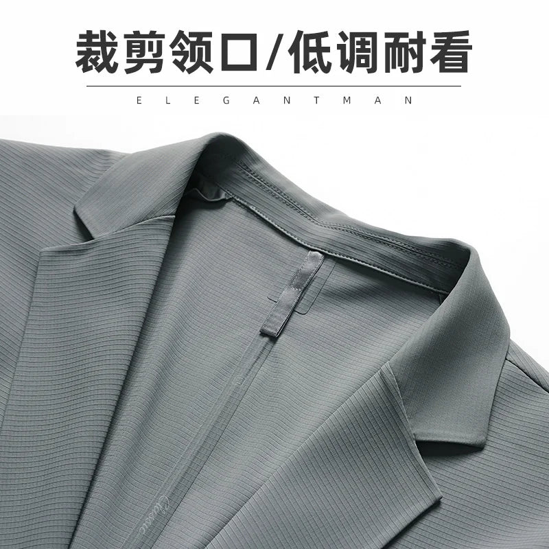 Thin-sleeved Sunscreen Blazer Fashionable for Outdoor Travel, Camping, Wedding, Casual Wear. Korean-style Men's Slim-fit Blazer