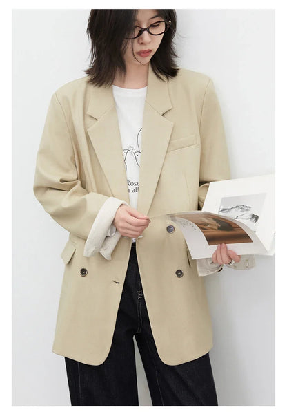 New Women Blazers Coat Loose Casual Plus Size Office Ladies Suit Jacket Spring Autumn 2026 Female Overcoat
