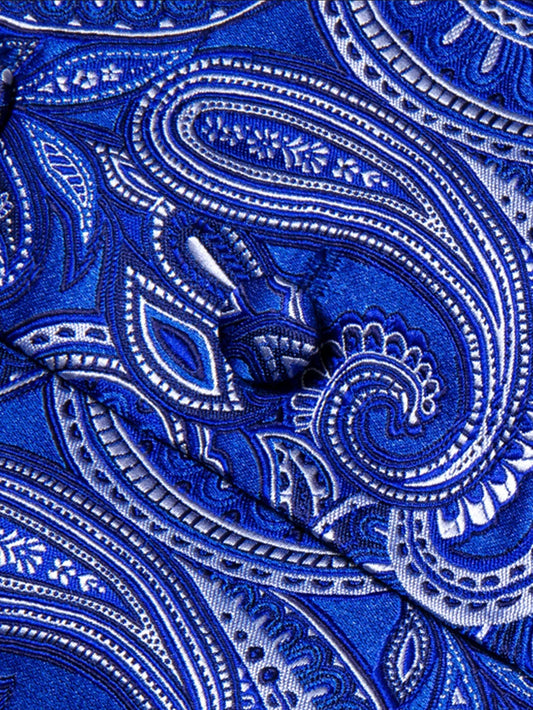 Men's Suit Vest 5-Piece Set – Paisley Jacquard V-Neck Waistcoat for Weddings & Banquets