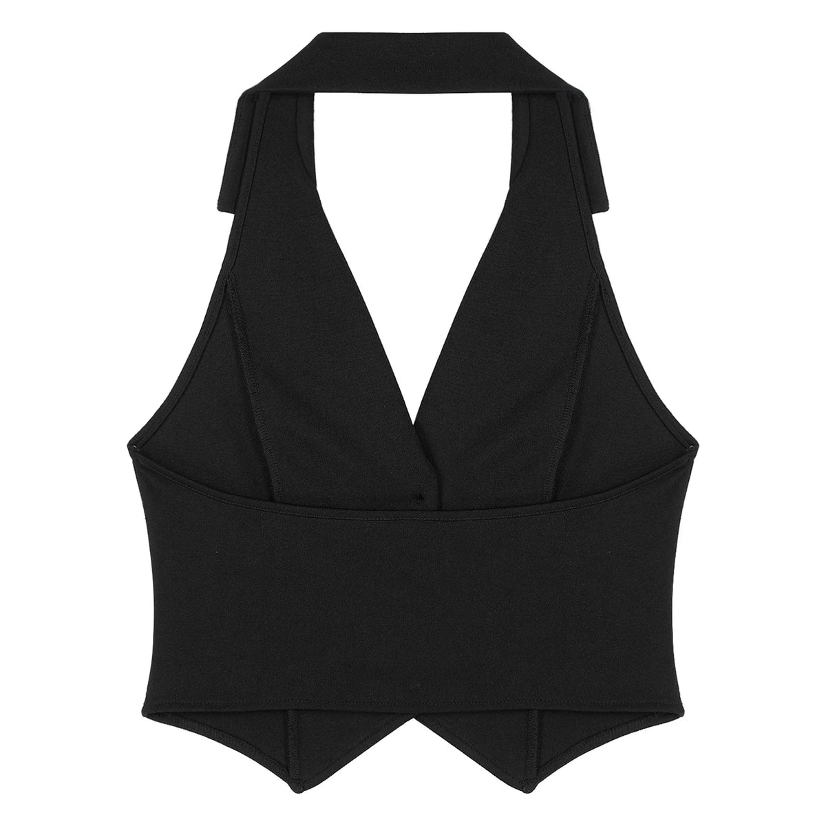 Women's Halter Sleeveless Vests V-Neck OL Work Wear Suits Waistcoat for Office Ladies Commuting Street Clothes Elegant Vest