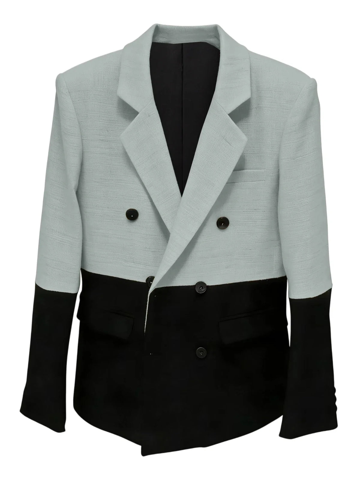 Men's Linen Color Block Blazer Double Breasted Notch Lapel Lightweight summer Sport Coat Fashion Jacket for Party & Streetwear