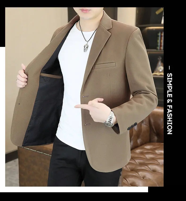 Blazer's New Men's Business Gentleman Korean-style Wedding Fashion Trendy Slimming Versatile High-end Casual Accessory Blazer