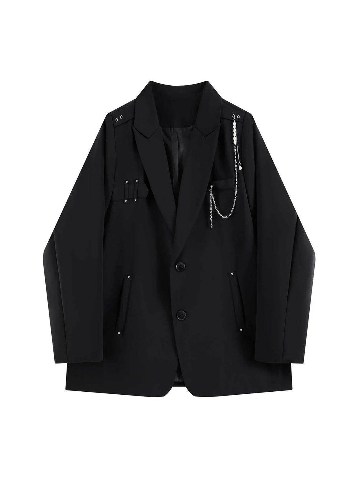 Women's Black Gothic Blazer Coat Vintage Fashion Streetwear Harajuku Long Sleeve Suit Jacket Emo 2000s Outerwear Clothes Autumn