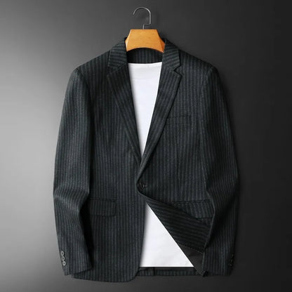 2026 Striped Casual Business Suit Jacket for Men High Quality Slim Fit Office Social Blazers Wedding Host Formal Coats M-4XL