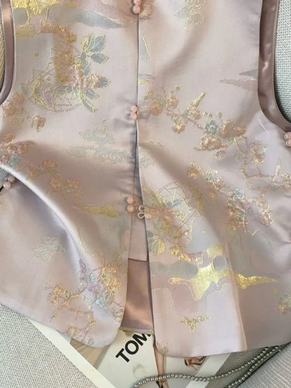 New Chinese Women's Waistcoat Vest Spring Autumn Retro Sleeveless Vest Jacket Coat Fashion Female Casual Tops Chaleco Mujer