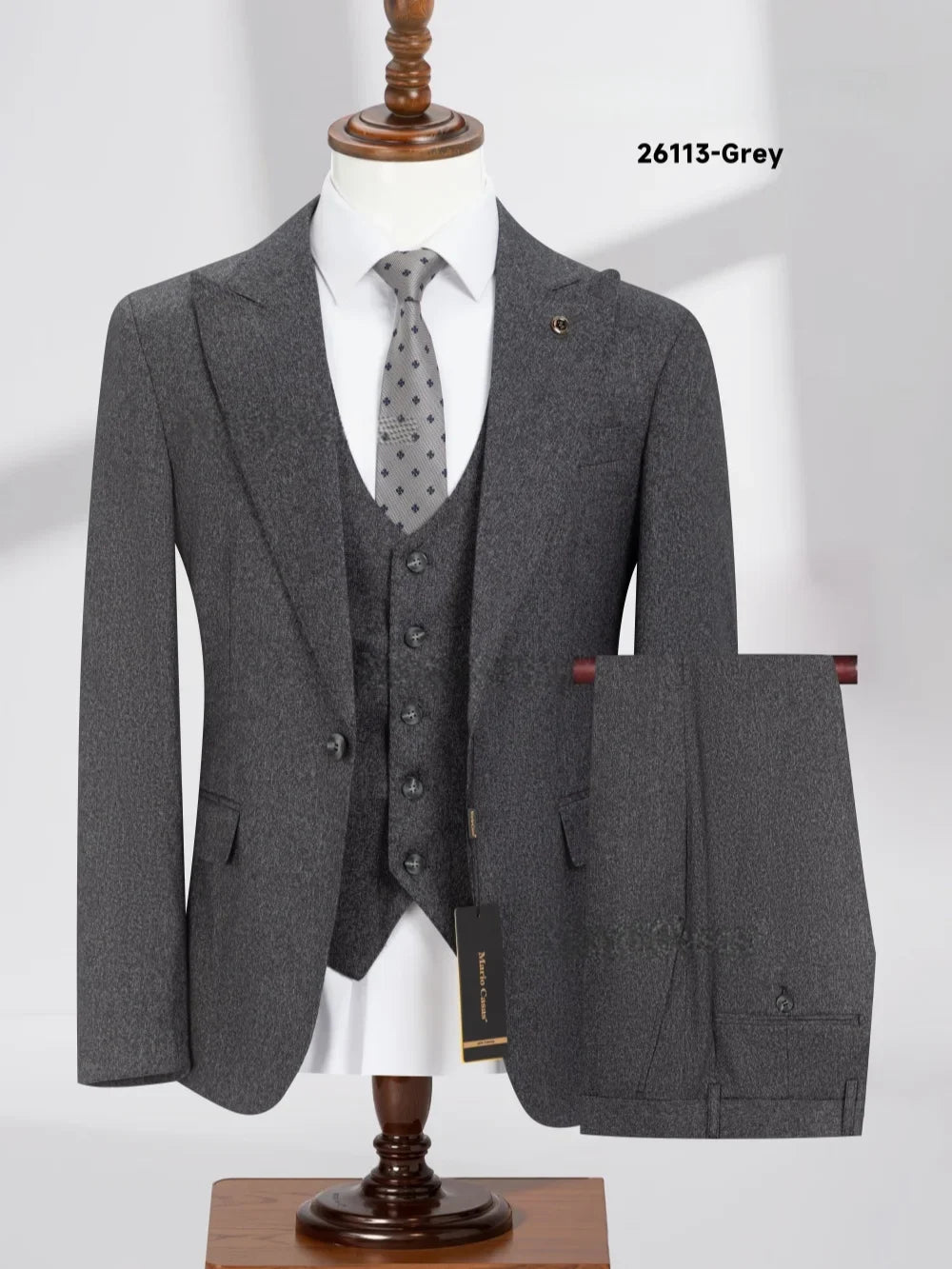 Men's Slim Fit Suit Set 3 Pieces Banquet Party Wear Handsome Peak Lapel Suits For Men Business Office Long Sleeve Tuxedo S-3XL