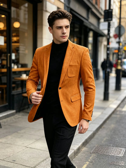 Cotton Linen Blend Men Suit Blazer Slim Fit Breathable Soft Man Jacket For Business Wedding Office Daily Vacation Outdoor Coat