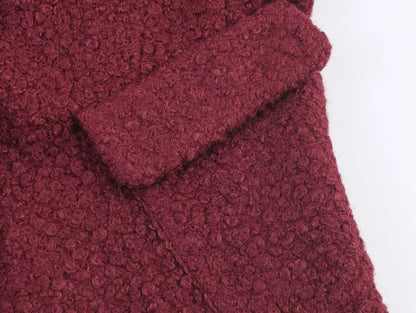 Women Christmas Red Winter Jacket Coat Vintage Teddy Coats Streetwear Long Sleeve Lamb Wool Jacket Outerwear 2000s Clothes 2025