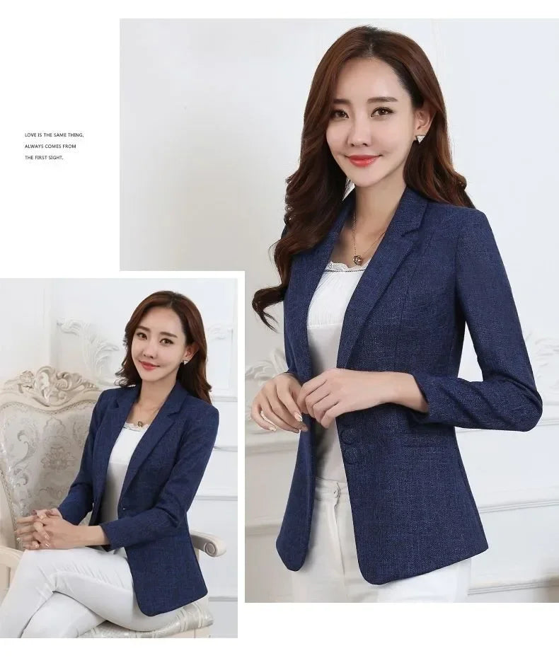 Fashion Women Blazers Jackets Work 2025 Office Lady Suit Slim Single Breasted Business Female Blazer Coats Formal Veste Femme