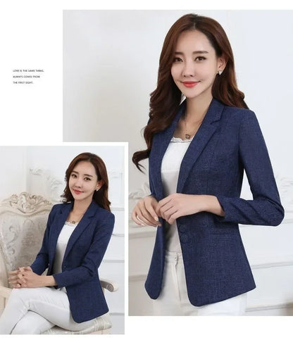 Fashion Women Blazers Jackets Work 2025 Office Lady Suit Slim Single Breasted Business Female Blazer Coats Formal Veste Femme