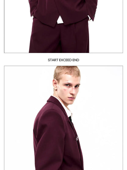 Luxury Temperament Niche Three-dimensional Patchwork Blazer Coat Men's 2025 Autumn Original Shoulder Pad Clothes JY4547