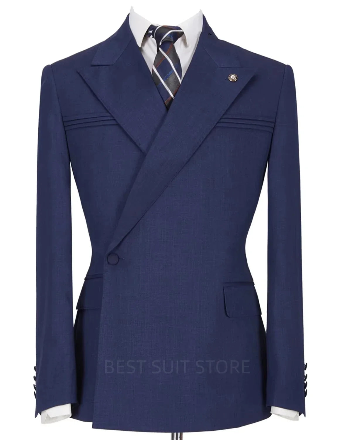 Formal Men's One Button Suits Blazer Peak Lapel for Party Prom Tuxedos Men Suits Busienss Wedding Jacket Coat Outwear Tops