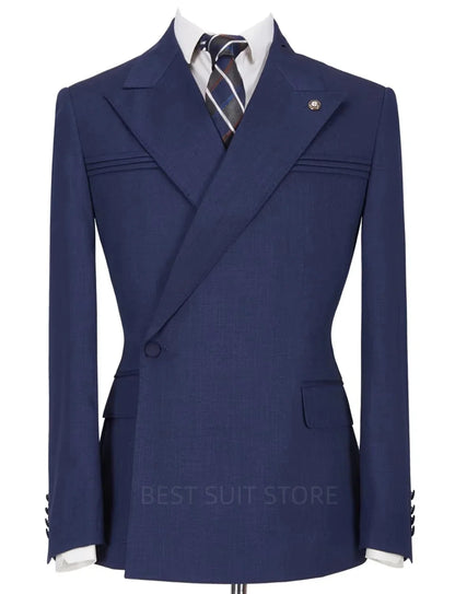 Formal Men's One Button Suits Blazer Peak Lapel for Party Prom Tuxedos Men Suits Busienss Wedding Jacket Coat Outwear Tops
