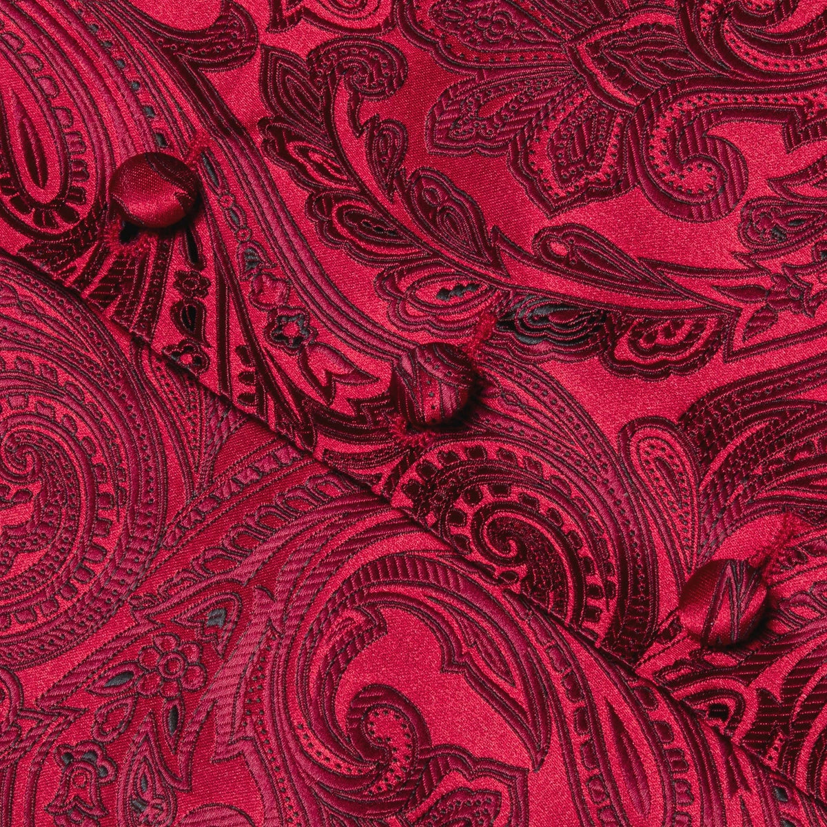 Men's Paisley Waistcoat Set – Single Breasted Vest with Matching Tie for Weddings and Formal Events