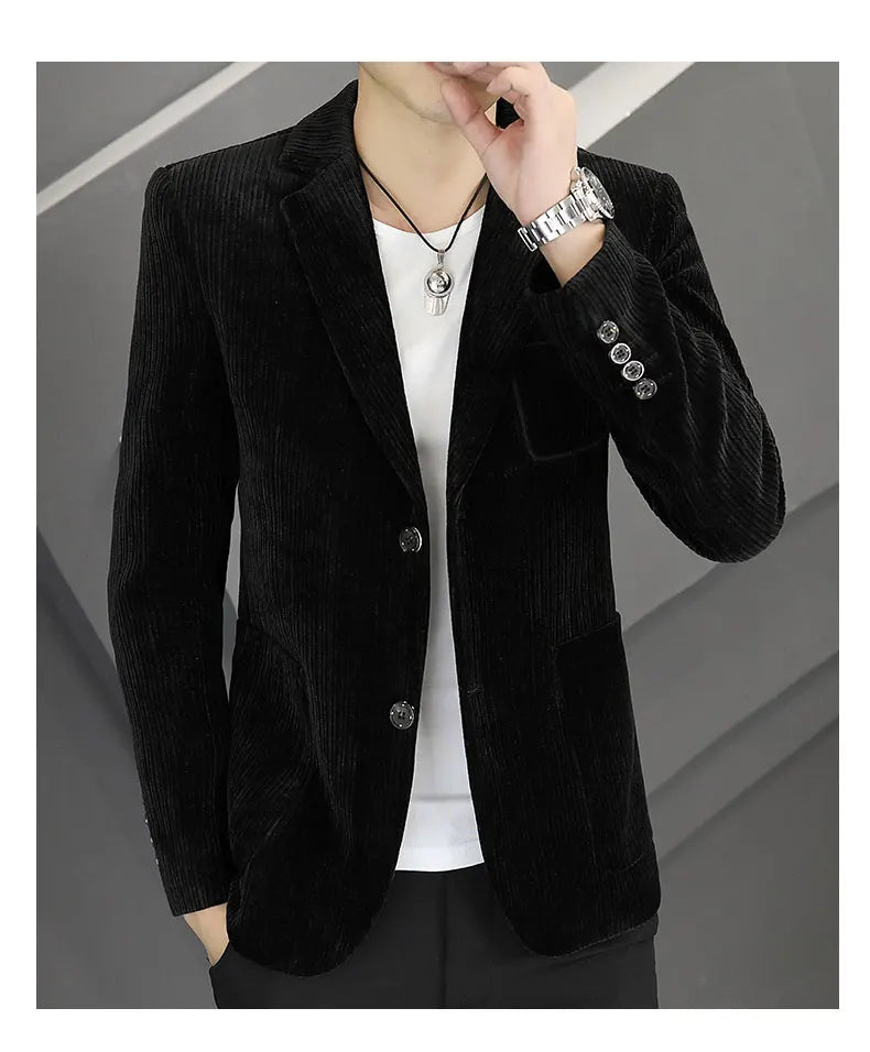 2026 Spring Autumn Corduroy Suit Jackets for Men Business Casual Blazers KoreanSlim Fit Social Office Wedding Suits Coats 4XL