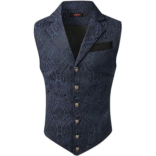 Men's Suit Vest – Floral Jacquard Waistcoat for Weddings & Formal Occasions