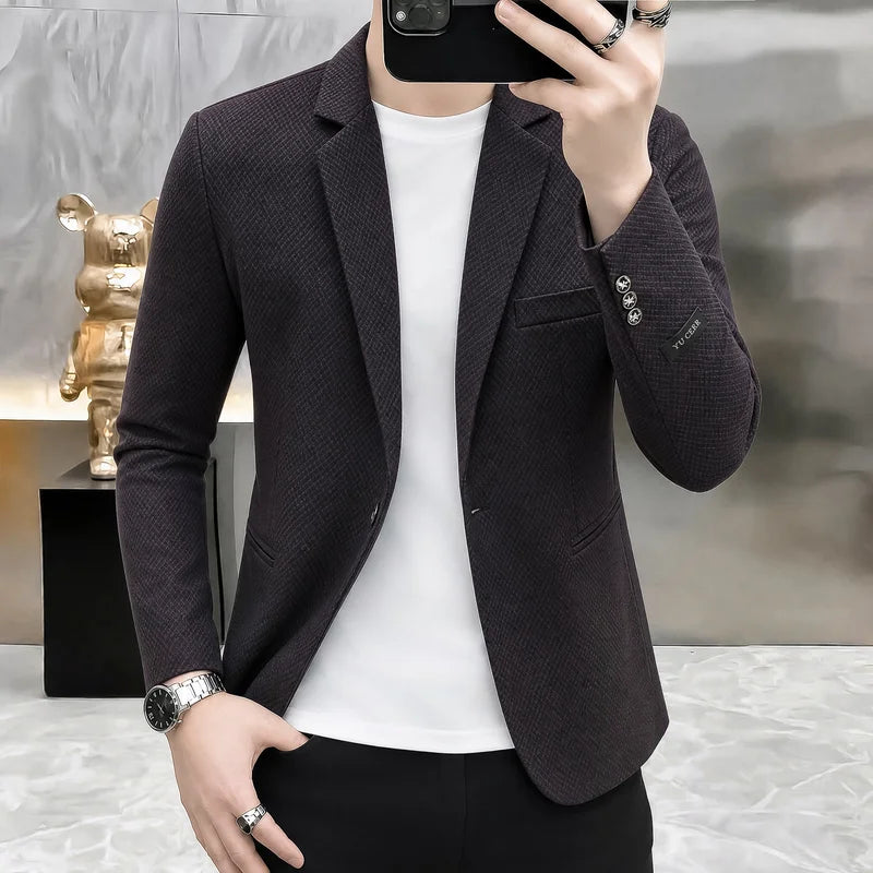 Men's Slim Fit Fashionable Hair Stylist Little Blazer Autumn 2026 New Arrival Trendy Small Jacket for Younger Men