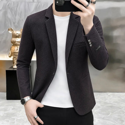 Men's Slim Fit Fashionable Hair Stylist Little Blazer Autumn 2026 New Arrival Trendy Small Jacket for Younger Men