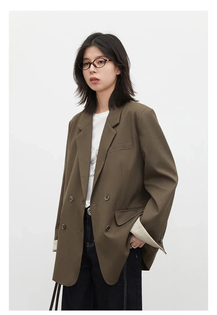 New Women Blazers Coat Loose Casual Plus Size Office Ladies Suit Jacket Spring Autumn 2026 Female Overcoat