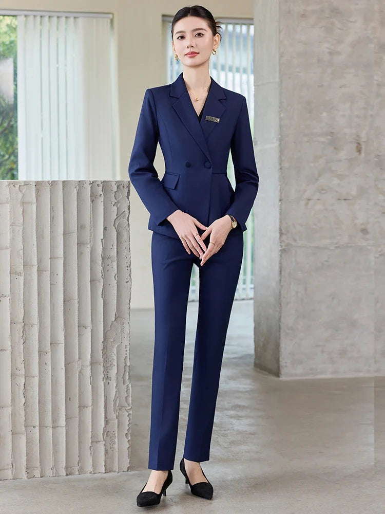 Fashionable professional women's wear, two-piece suit jacket + pants, sophisticated and elegant. 2025 new style