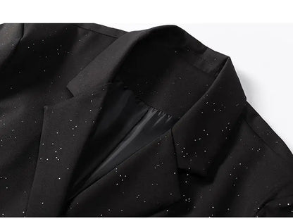 Luxury Man Clothing Glitter Jasje Mannen Suits Sequin Jacket Loose Black Gypsophila Designer Blazers Para Hombres Man Streetwear