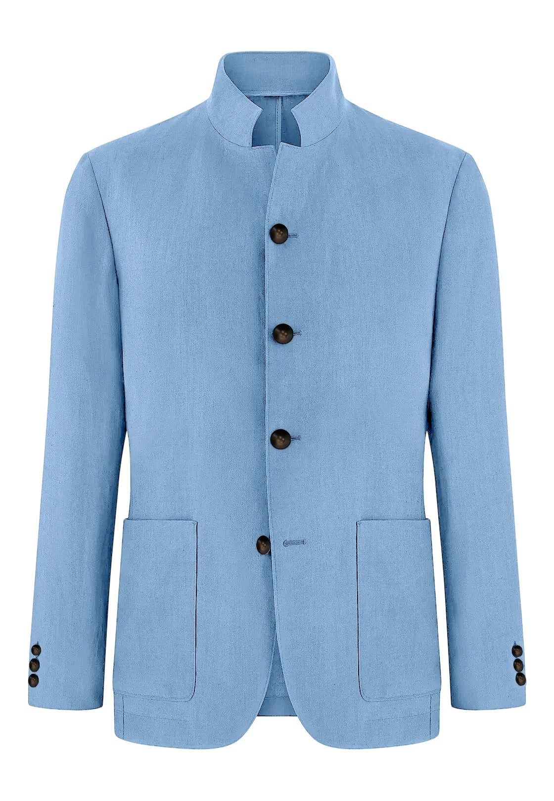 Men's Linen Blend Blazer Single Breasted 4 Buttons Patch Pockets Slim Fit Business Wedding Daily Breathable Fashion Casual Coat