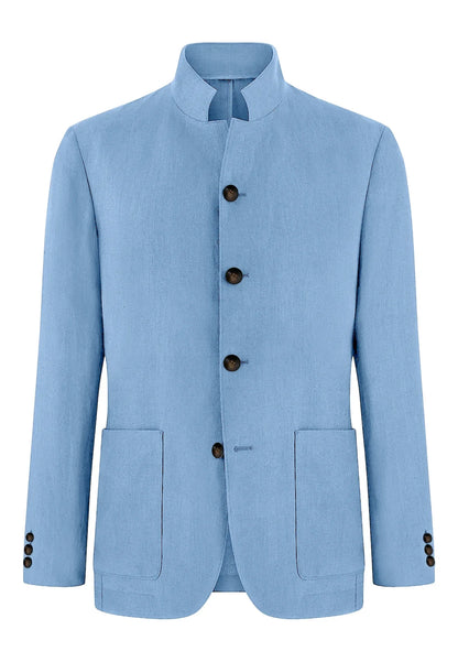 Men's Linen Blend Blazer Single Breasted 4 Buttons Patch Pockets Slim Fit Business Wedding Daily Breathable Fashion Casual Coat