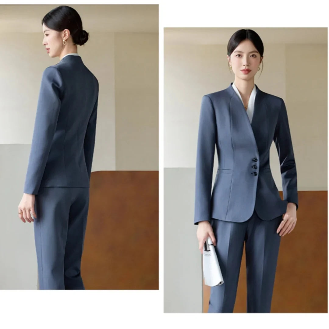 Fashionable professional women's clothing, high-quality two-piece pants + blazer. Exquisite and elegant. New 2025