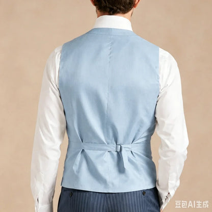 Men's Formal Vest – Double Breasted Lapel Waistcoat for Weddings & Business