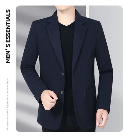 Blazer Men's Business Gentleman Wedding Fashionable Solid Color Best Man, Slimming and Casual Middle-aged and Elderly Blazer