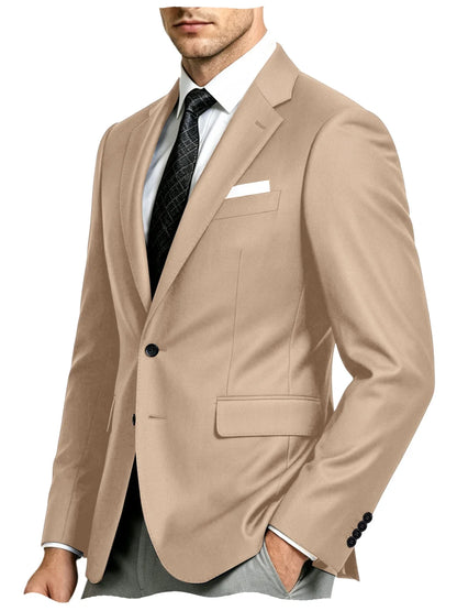 Men's Suit Jacket Single Button Slim Fit Notch Lapel for Wedding, Prom and Business