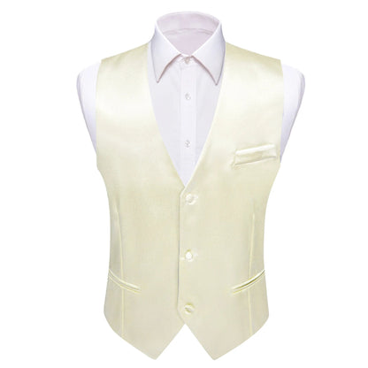 Men's Satin Vest Slim Fit Single-Breasted Waistcoat for Weddings and Formal Occasions