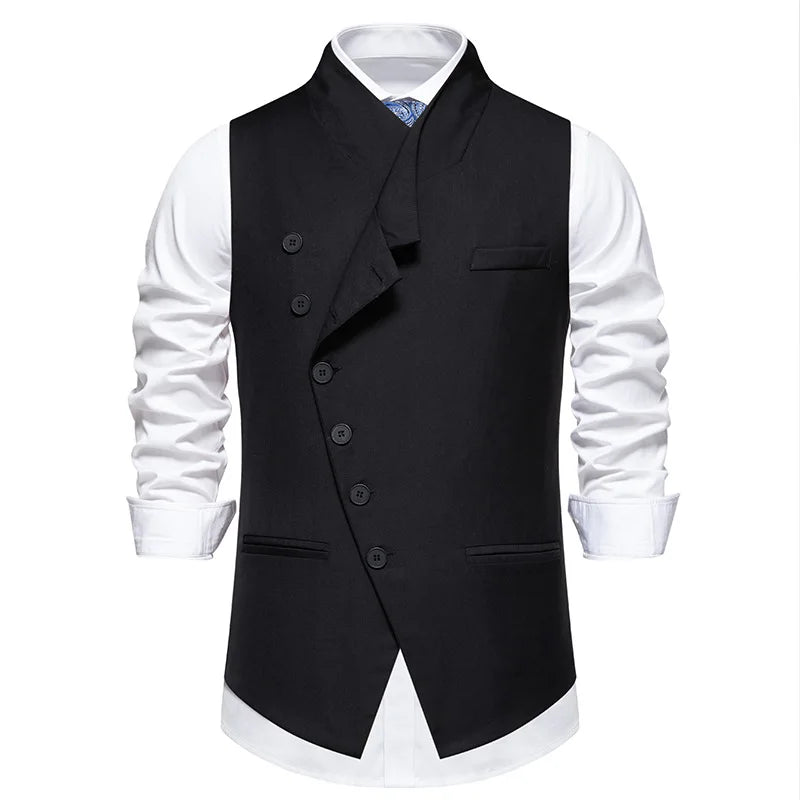 Men's Suit Vest Single Breasted Formal Waistcoat for Men Black Gray Wedding Business