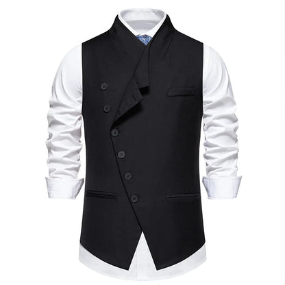 Men's Suit Vest Single Breasted Formal Waistcoat for Men Black Gray Wedding Business