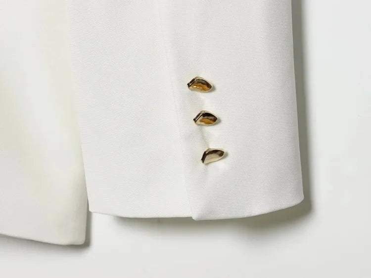 Women Asymmetric Buckle Blazer Elegant Wrap Suit Jacket Slim Waist Tailored Office Lady Workwear Fashion Blazer Coat