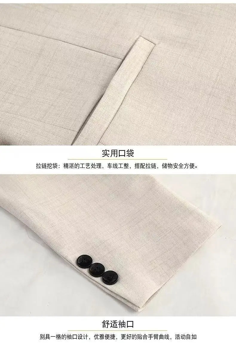 Blazer's New Men's Fashionable Business Wedding Banquet Casual Hosting Dress Is A High-end Middle-aged Thin Design  Blazer