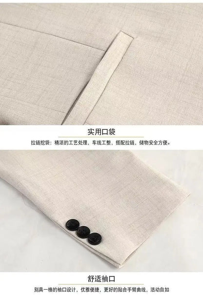 Blazer's New Men's Fashionable Business Wedding Banquet Casual Hosting Dress Is A High-end Middle-aged Thin Design  Blazer