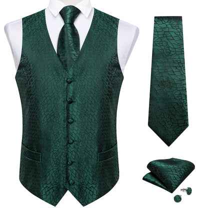 Men's Paisley Waistcoat with Necktie Set for Weddings and Formal Occasions