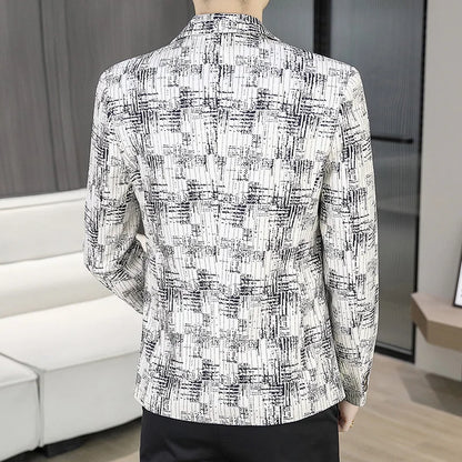 Blazer Men's Fashion Outdoor Travel Gentleman Wedding Slimming Business Versatile Trendy Casual Korean-style Formal Wear Blazer