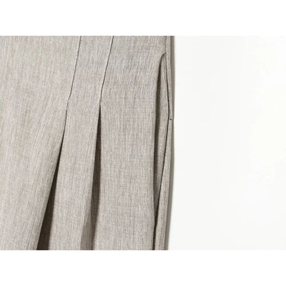 Stylish OL Style Pant Sets Women New Matching Sets Linen Blazer with Shoulder Pads and Flap Pockets + High-waisted Pleated Pants