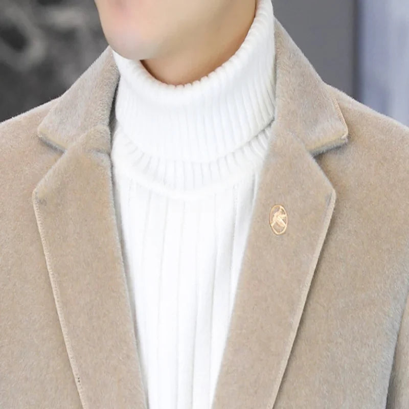 2025 Autumn Suit Men's Fashion Handsome Trend All Matching Woolen Youth Slim Small Suit Dress Single West Coat Coat  M-4XL