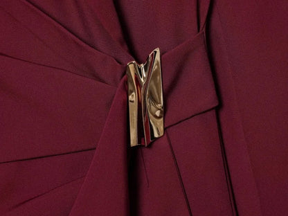 Women Asymmetric Buckle Blazer Elegant Wrap Suit Jacket Slim Waist Tailored Office Lady Workwear Fashion Blazer Coat