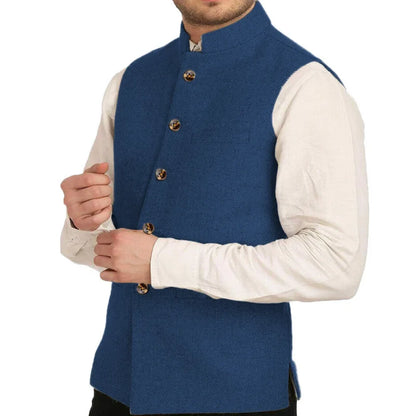Men's Herringbone Suit Vest – Formal Single-Breasted Waistcoat for Weddings & Business
