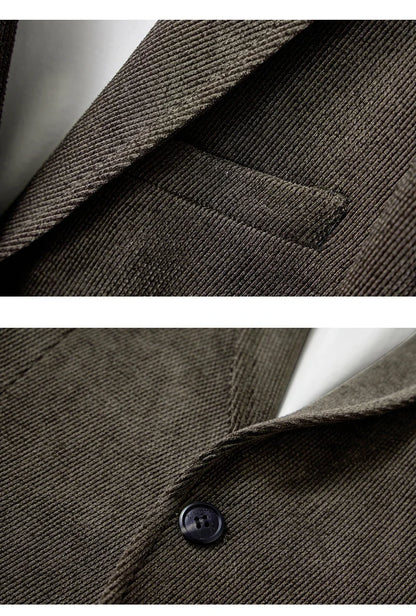 High Quality Fashion Handsome Business Leisure Autumn and Winter New Suit Thick Material Suit Jacket  Blazer Masculino Slim Fit